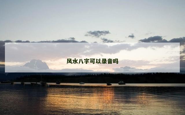 风水八字可以录音吗