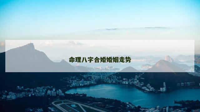命理八字合婚婚姻走势