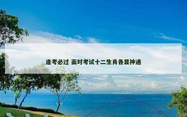 逢考必过 面对考试十二生肖各显神通