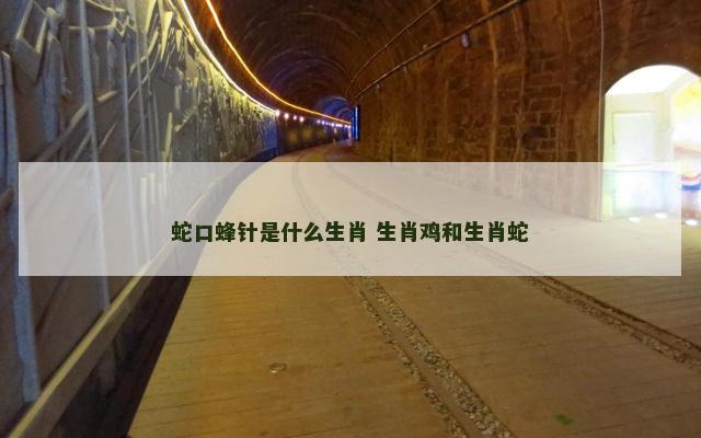 蛇口蜂针是什么生肖 生肖鸡和生肖蛇