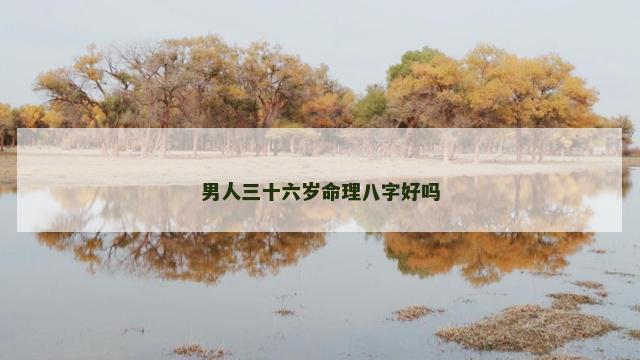 男人三十六岁命理八字好吗