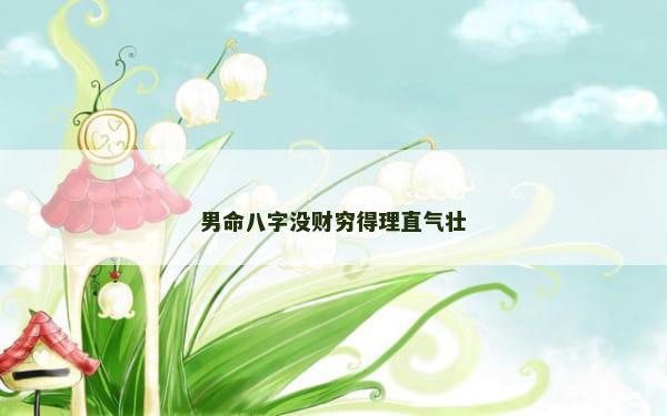 男命八字没财穷得理直气壮