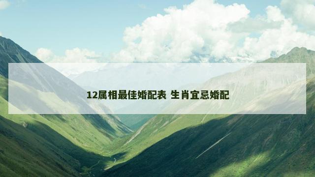 12属相最佳婚配表 生肖宜忌婚配