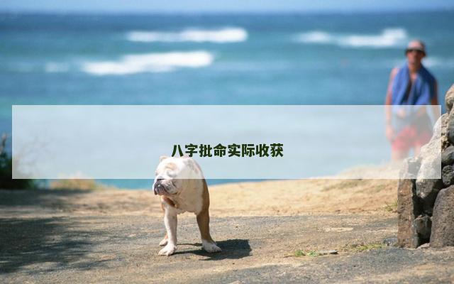八字批命实际收获