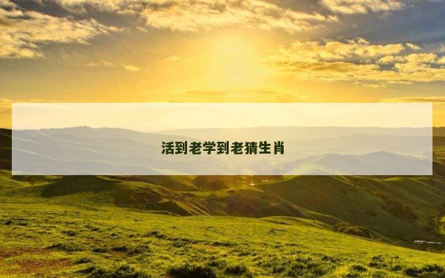 活到老学到老猜生肖