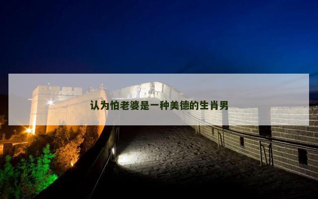 认为怕老婆是一种美德的生肖男