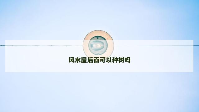 风水屋后面可以种树吗