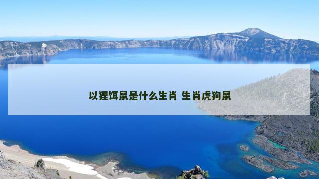 以狸饵鼠是什么生肖 生肖虎狗鼠
