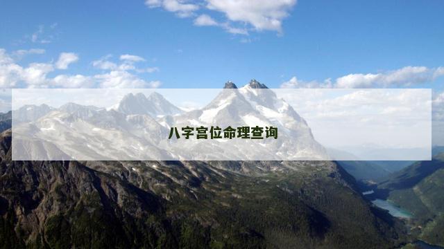 八字宫位命理查询