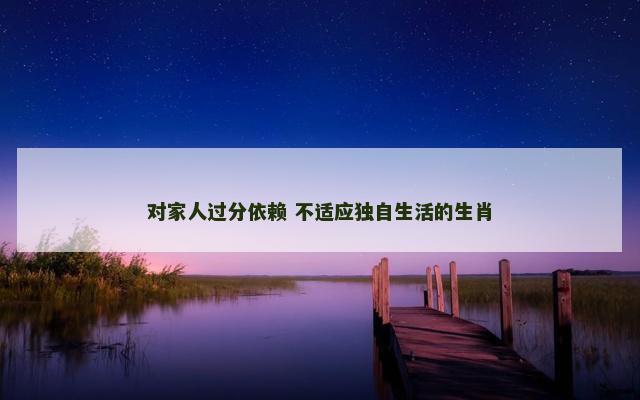 对家人过分依赖 不适应独自生活的生肖