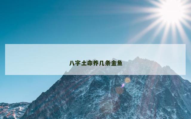 八字土命养几条金鱼