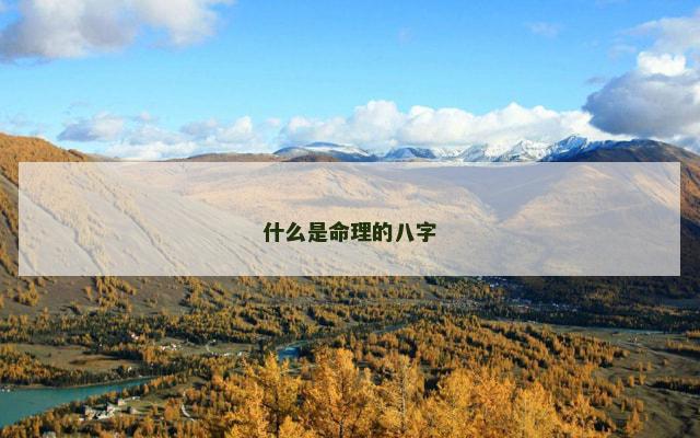 什么是命理的八字