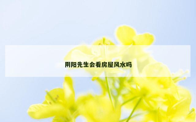阴阳先生会看房屋风水吗