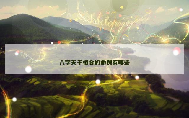 八字天干相合的命例有哪些