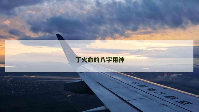 丁火命的八字用神