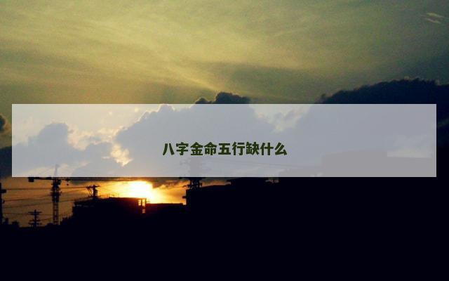 八字金命五行缺什么