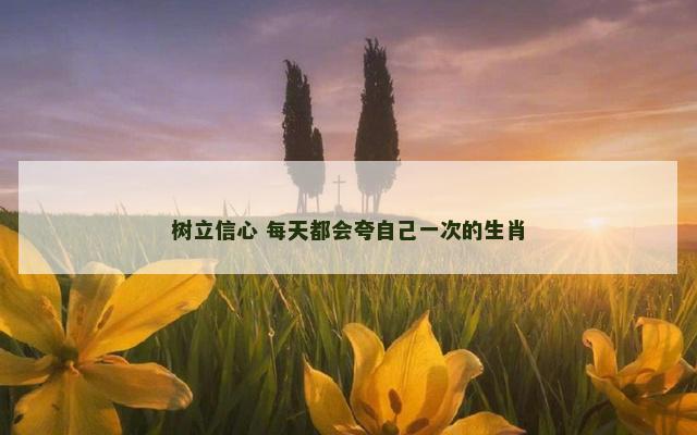 树立信心 每天都会夸自己一次的生肖