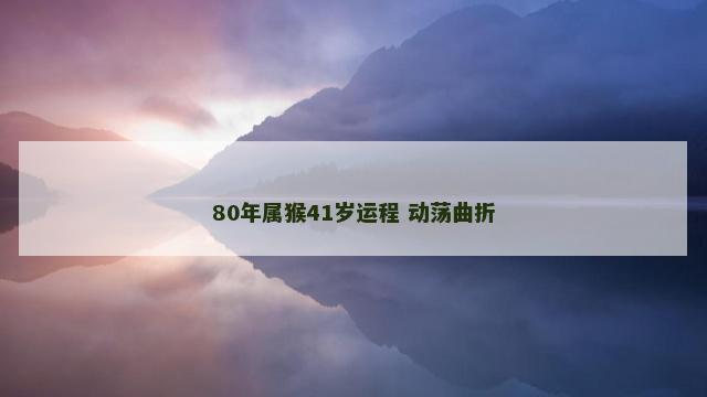 80年属猴41岁运程 动荡曲折