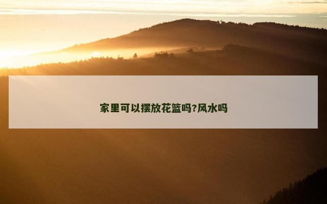 家里可以摆放花篮吗?风水吗