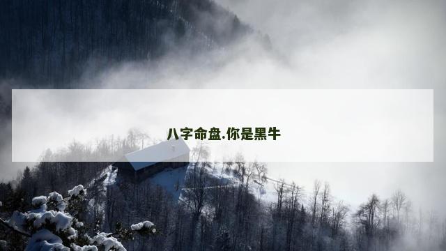 八字命盘.你是黑牛