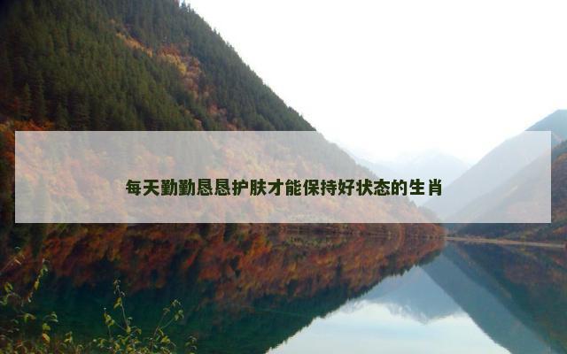 每天勤勤恳恳护肤才能保持好状态的生肖