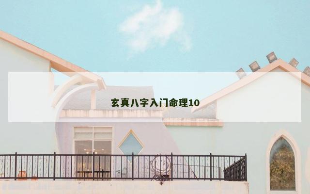 玄真八字入门命理10