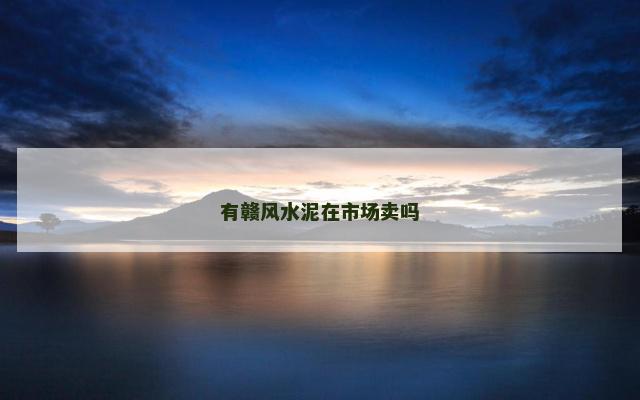 有赣风水泥在市场卖吗