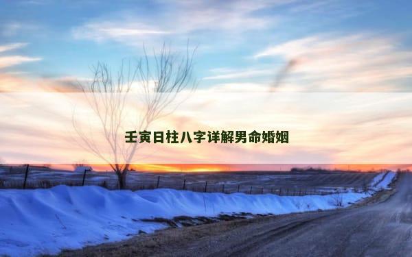 壬寅日柱八字详解男命婚姻