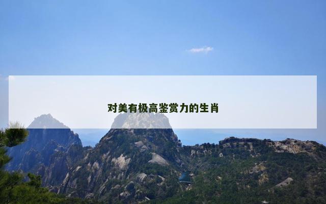 对美有极高鉴赏力的生肖