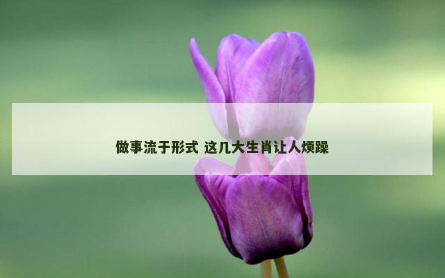 做事流于形式 这几大生肖让人烦躁