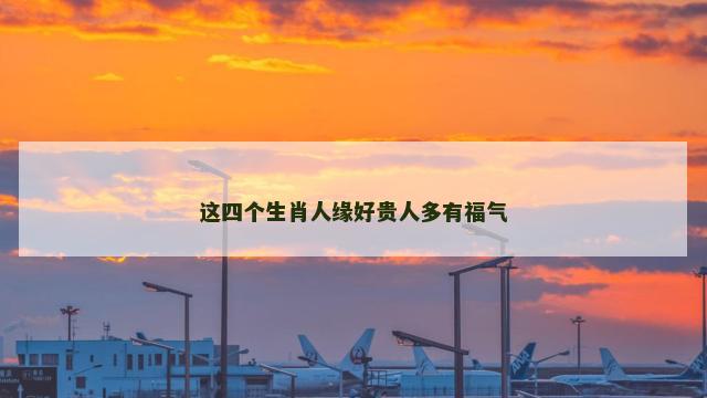 这四个生肖人缘好贵人多有福气