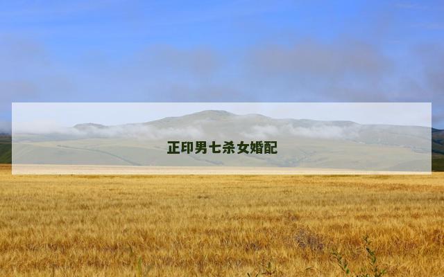 正印男七杀女婚配