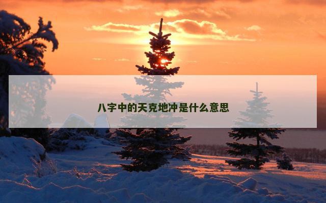 八字中的天克地冲是什么意思