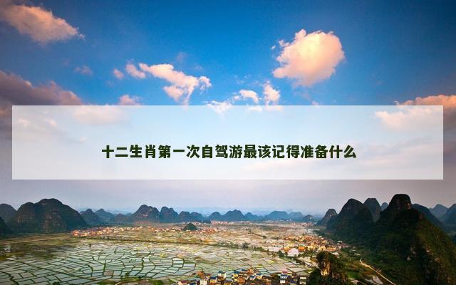 十二生肖第一次自驾游最该记得准备什么