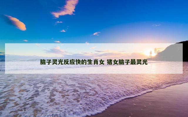 脑子灵光反应快的生肖女 猪女脑子最灵光
