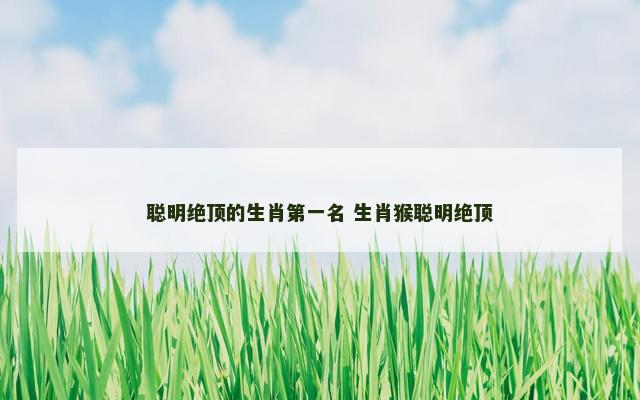 聪明绝顶的生肖第一名 生肖猴聪明绝顶