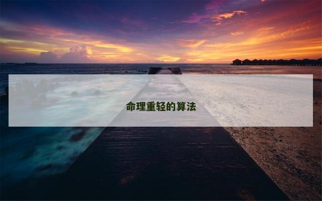 命理重轻的算法
