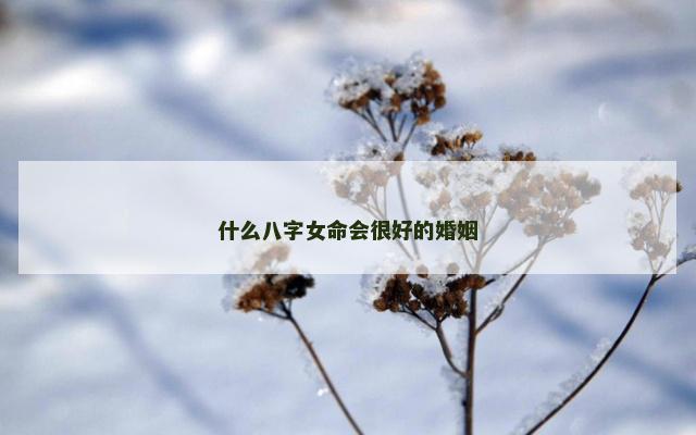 什么八字女命会很好的婚姻