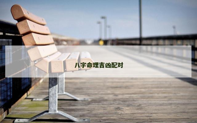 八字命理吉凶配对