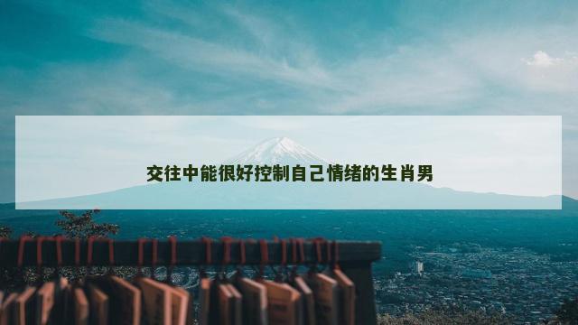 交往中能很好控制自己情绪的生肖男