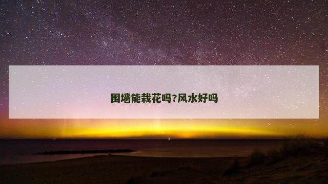 围墙能栽花吗?风水好吗