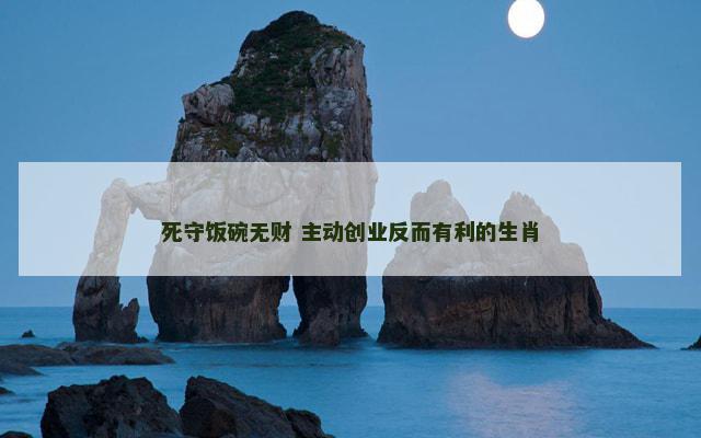 死守饭碗无财 主动创业反而有利的生肖