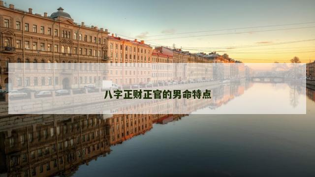 八字正财正官的男命特点