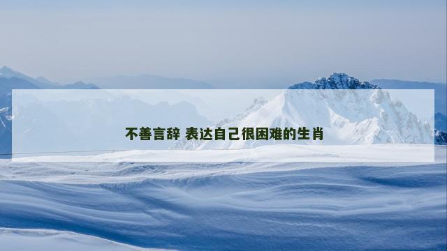 不善言辞 表达自己很困难的生肖