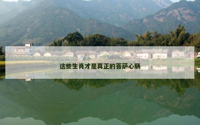 这些生肖才是真正的菩萨心肠