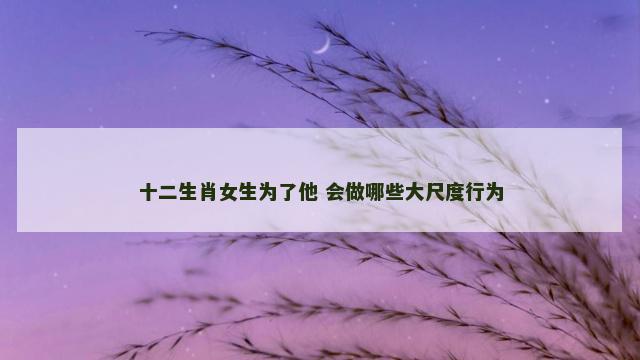 十二生肖女生为了他 会做哪些大尺度行为
