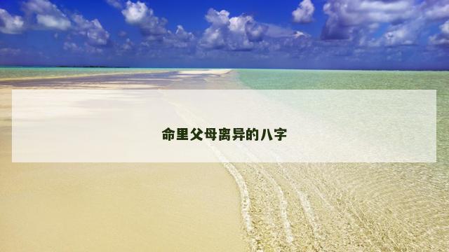 命里父母离异的八字