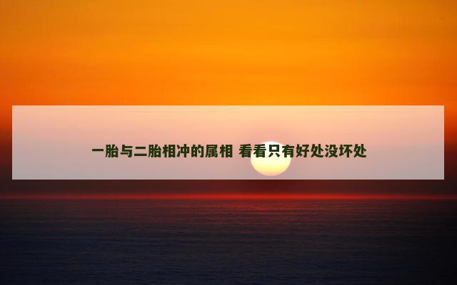 一胎与二胎相冲的属相 看看只有好处没坏处