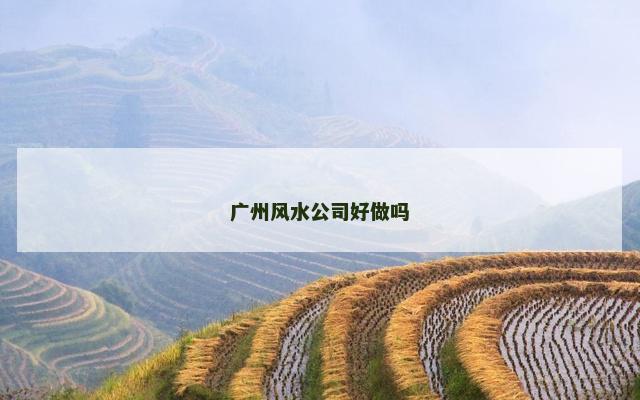 广州风水公司好做吗