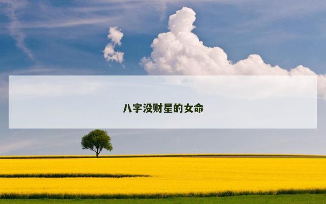 八字没财星的女命
